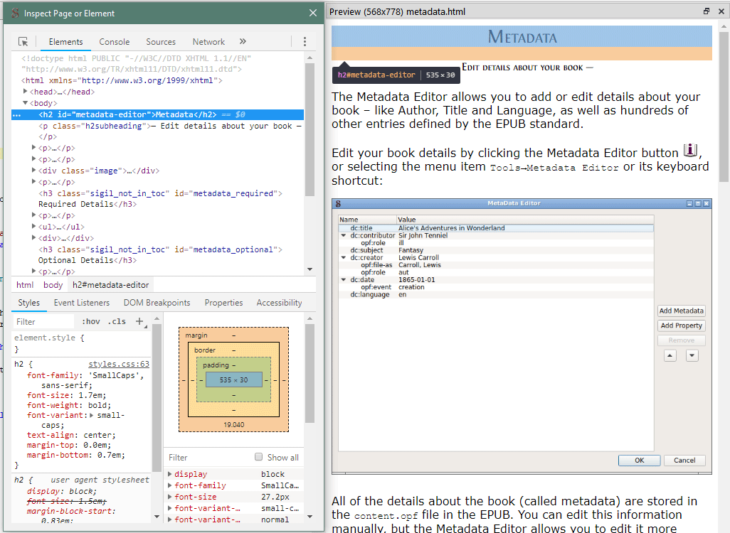 Preview Window Inspector
