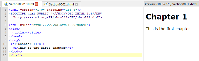 Showing result of top part of split.