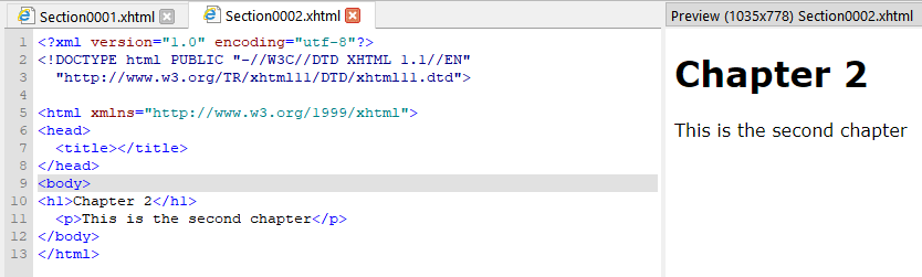 Showing result of bottom part of split.
